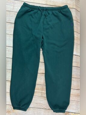 Vintage Polo Rlaph Lauren Green Jogger Sweatpants Purple Pony Logo Size Large